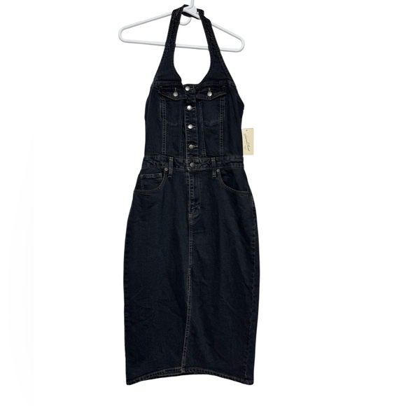Universal Thread Dresses & Skirts - Universal Thread NWT Dark Wash Denim Jean Overall Halter‎ Neck Dress Size 4